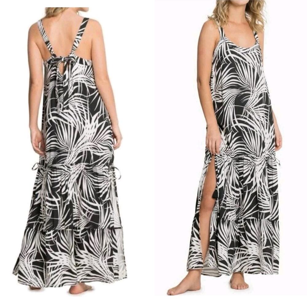 Maaji NEW Areca Palm Alessa Cover-Up Maxi Dress Size Medium Tropical Resort wear